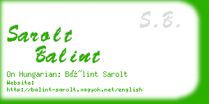 sarolt balint business card